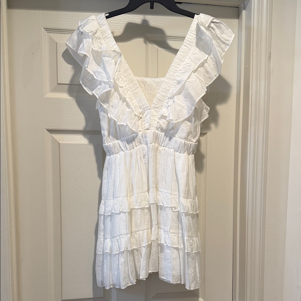 Babydoll Ruffle Anglecore Coquette Romantic Delicate Bridal Shower Mini Dress M